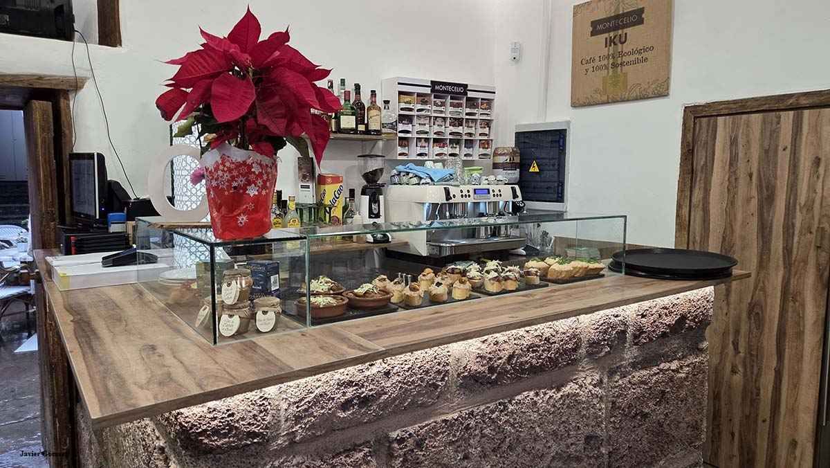 Mostrador de pintxos del Patio de la Camelia